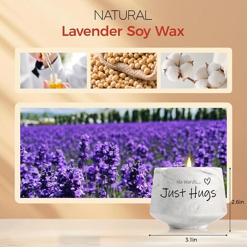 Sympathy Gifts for Loss of Loved One, No Words Just Hugs Candle, Bereavement, Grief, Miscarriage, Memorial Gifts - 6oz Lavender Scented Soy Wax Candle - Get Well Gift for Grieving Friends Women in Saudi Arabia
