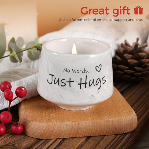 Sympathy Gifts for Loss of Loved One, No Words Just Hugs Candle, Bereavement, Grief, Miscarriage, Memorial Gifts - 6oz Lavender Scented Soy Wax Candle - Get Well Gift for Grieving Friends Women in Saudi Arabia