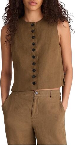 Madewell Button-Front Shell Top in 100% Linen in Kuwait