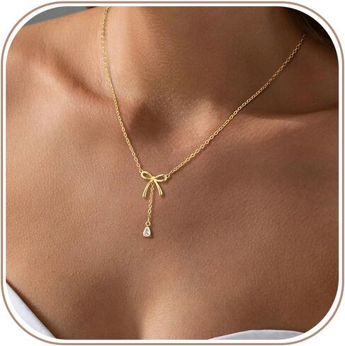 Dainty Silver Gold Necklaces for Women Cute Station Choker Simulated Diamond Necklace Trendy Non Tarnish Simple Layering CZ Necklace Trendy Jewelry Gifts in Saudi Arabia