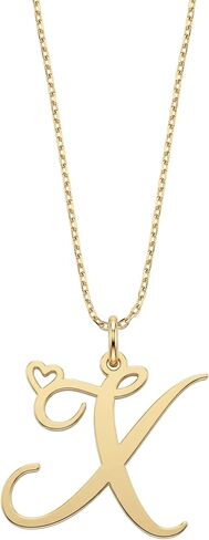 MIONZA Initial Necklace for Women | 14K Gold Plated & Solid Gold Letter Necklace with Initials | Dainty Alphabet Pendant Gift in Saudi Arabia