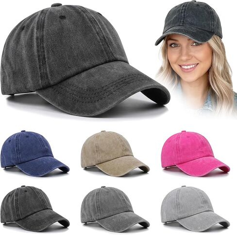 6PCS Unisex Vintage Washed Cotton Baseball Cap Bulk Retro Unstructured Baseball Hat for Women Men, Unconstructed Plain Distressed Twill Adjustable Dad Hat in Saudi Arabia