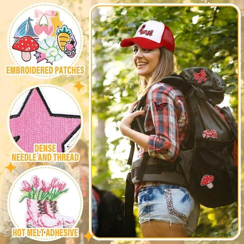 Hercicy 6 Pack DIY Trucker Hats Kit Sublimation Blank Baseball Caps with 56 Embroidered Patches and 3 Trucker Cap Template in Kuwait