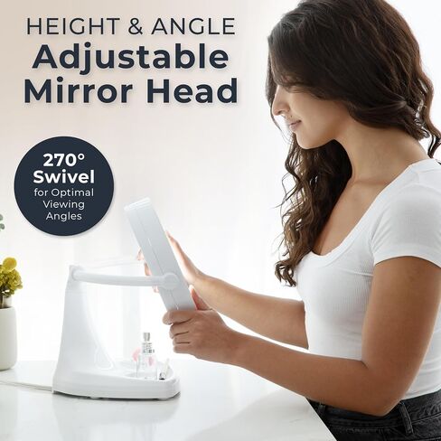 Zadro Eleganze Bright Lighted Makeup Mirror with Magnification and Storage Tray (10X/1X / 11 in Wide x 17.5 in Tall/White) in Kuwait
