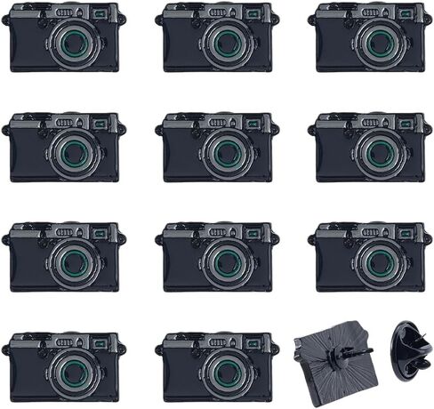 SUPERFINDINGS 20Pcs Camara Enamel Pins Camera Brooch Pins Creative Photographer Gift Lapel Pin Decorative Black Vintage Cmeras Brooches Alloy Photography Jewelry for Photographer Lovers, 13.5x24.5mm in Kuwait