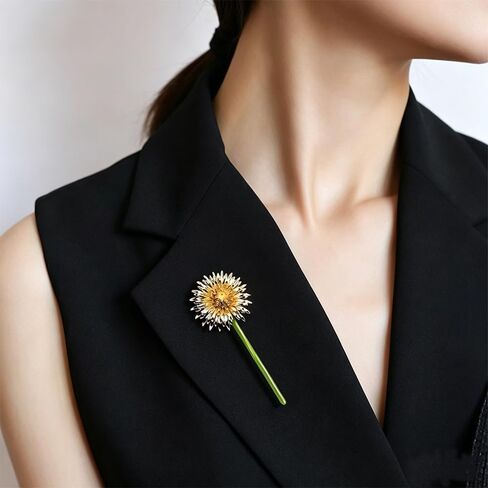 Dandelion Brooch for Women Men Flower Decor Enamel Brooches Graceful Pretty Sweater Dress Accessories Backpack Bag Pins in Saudi Arabia
