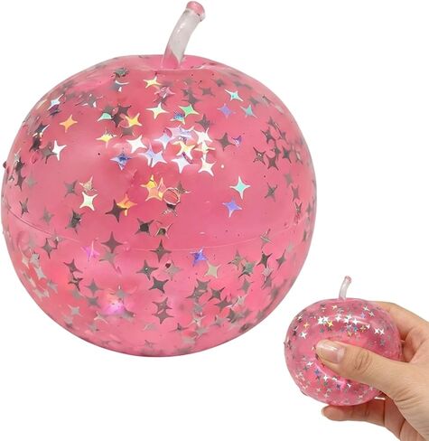 Apple Squishy, Apple Squishies Fidget for Relax Relief and Focus, Pink Star Sensory for Office Desk and Family, 6x6x6 cm Portable Relax Ball in Kuwait