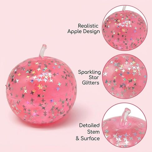 Apple Squishy, Apple Squishies Fidget for Relax Relief and Focus, Pink Star Sensory for Office Desk and Family, 6x6x6 cm Portable Relax Ball in Kuwait