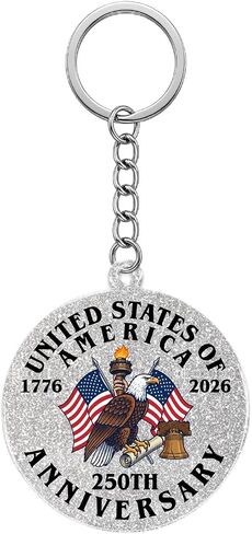 250th Anniversary USA Keychain, 4th of July Independence Day Gifts for Friends Coworkers Teacher Nurse Doctor, Patriotic Keychain Decor for Bag Purse Keys in Saudi Arabia