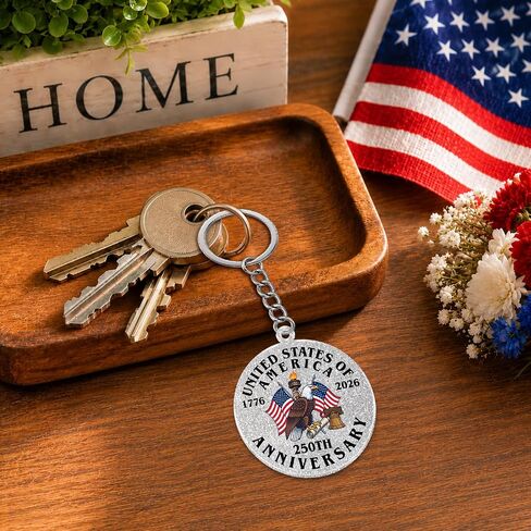 250th Anniversary USA Keychain, 4th of July Independence Day Gifts for Friends Coworkers Teacher Nurse Doctor, Patriotic Keychain Decor for Bag Purse Keys in Saudi Arabia
