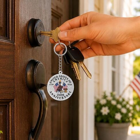 250th Anniversary USA Keychain, 4th of July Independence Day Gifts for Friends Coworkers Teacher Nurse Doctor, Patriotic Keychain Decor for Bag Purse Keys in Saudi Arabia