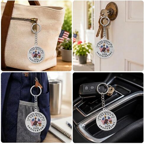 250th Anniversary USA Keychain, 4th of July Independence Day Gifts for Friends Coworkers Teacher Nurse Doctor, Patriotic Keychain Decor for Bag Purse Keys in Saudi Arabia