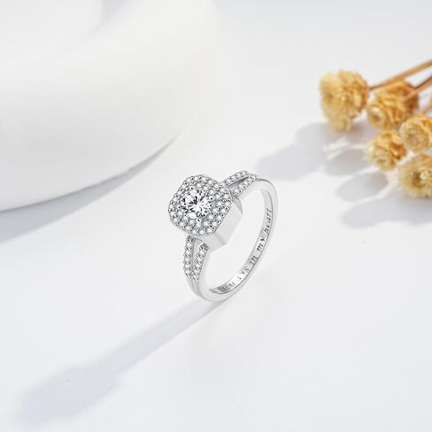 S925 Sterling Silver Urn Rings for Ashes for Women Cremation Jewelry for Ashes with Square Diamond Memorial Keepsake for Loved Ones in Saudi Arabia