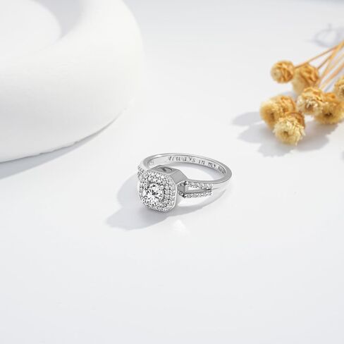 S925 Sterling Silver Urn Rings for Ashes for Women Cremation Jewelry for Ashes with Square Diamond Memorial Keepsake for Loved Ones in Saudi Arabia