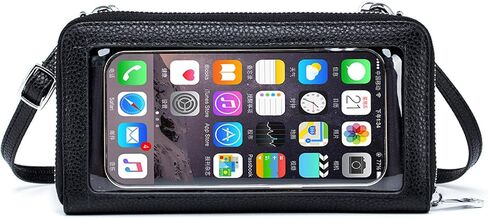 Nsciyise Genuine Leather Crossbody Phone Purse for Women – Touchscreen Window Clutch Bag with Detachable Strap, Gift for her in Kuwait