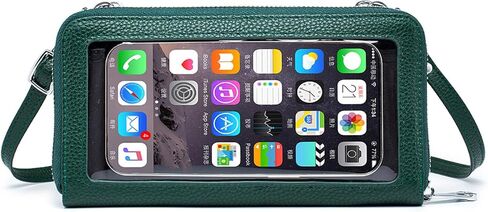 Nsciyise Genuine Leather Crossbody Phone Purse for Women – Touchscreen Window Clutch Bag with Detachable Strap, Gift for her in Kuwait