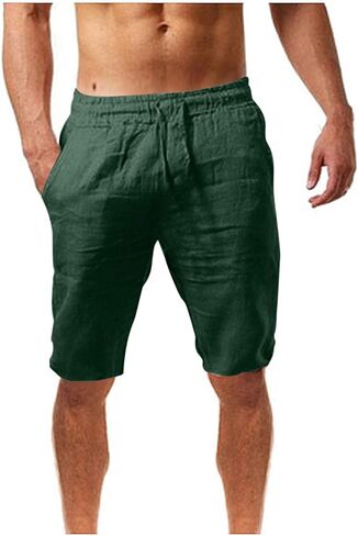 Xiaojmake Men's Linen Shorts Cotton Linen Casual Work Shorts Summer Lightweight Workout Gym Yoga Shorts Active Track Shorts in Kuwait