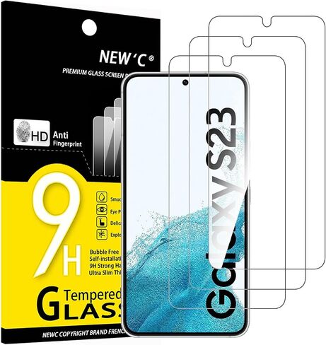 NEW'C 3 Pack Designed for Samsung Galaxy S23 Screen Protector Tempered Glass, Anti Scratch, Bubble Free, Ultra Resistant in Kuwait