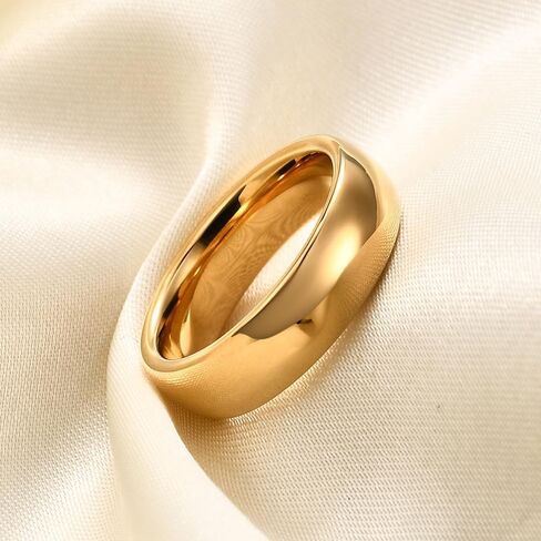 Tungsten Wedding Band 10K Gold Plated 3-6mm Comfort Fit Sizes 5-11 in Saudi Arabia