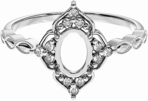 925 Silver Ring Blank 5x7mm Faceted Stones or Cabochons CZ Halo DIY Jewelry in Saudi Arabia