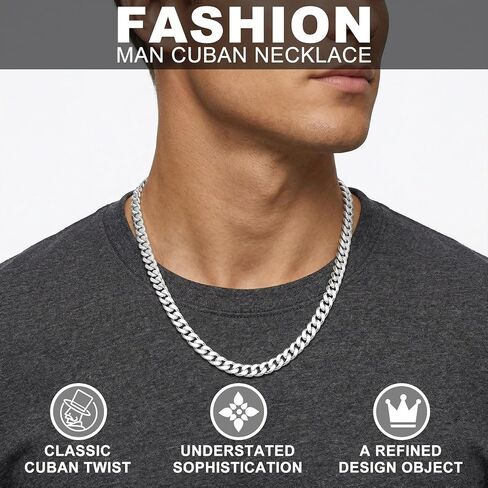 S925 Sterling Silver Necklace for Men - 9MM S925 Sterling Silver Over Rope Chain Necklace Diamond Cut Silver Necklaces Gifts for Men 18 20 22 24 26Inch in Saudi Arabia