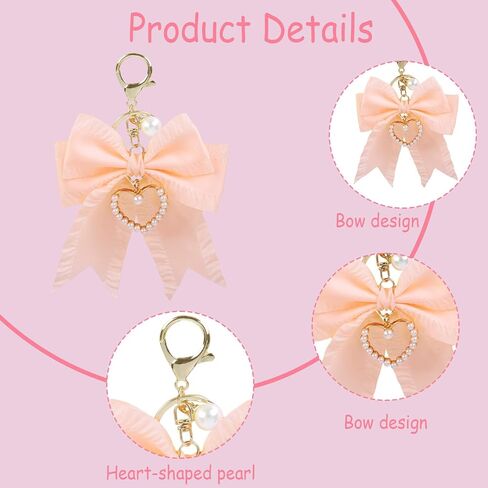 AIBFRID Bow Purse Keychain Charm Bow Keychain Bag Charms for Women,Purple Pink Blue Green in Saudi Arabia