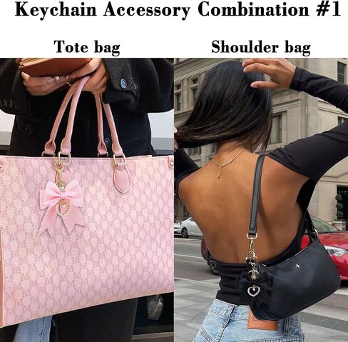 AIBFRID Bow Purse Keychain Charm Bow Keychain Bag Charms for Women,Purple Pink Blue Green in Saudi Arabia