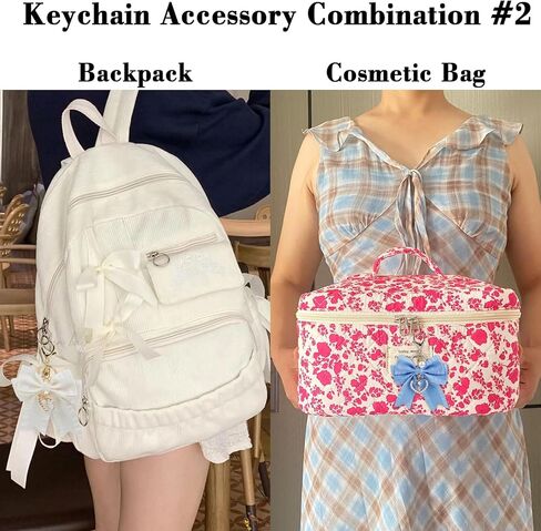 AIBFRID Bow Purse Keychain Charm Bow Keychain Bag Charms for Women,Purple Pink Blue Green in Saudi Arabia