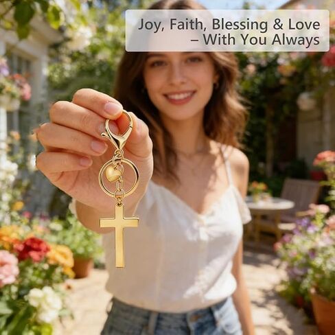 Cross Keychain Bag Charm for Women Christian Religious Gifts Easter Jesus Keychain for Women Purse Handbag Car Keys in Saudi Arabia