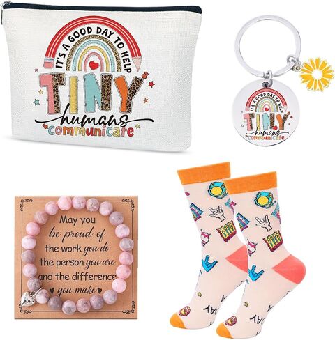 Appreciation Gift Set with Makeup Bag Keychain Bracelet and Socks, Graduation Birthday Thank You Gifts for Women Coworker Friend Wife Mom in Saudi Arabia