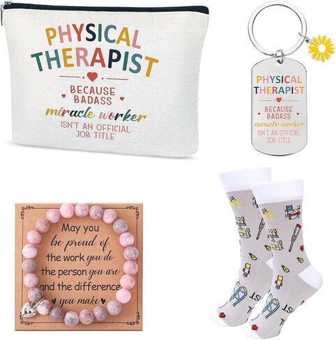 Appreciation Gift Set with Makeup Bag Keychain Bracelet and Socks, Graduation Birthday Thank You Gifts for Women Coworker Friend Wife Mom in Saudi Arabia