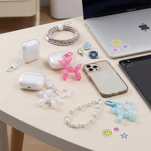 6PCS Pentagram Jelly Balloon Dog Keychain for Women, Cute Animal Keychains for Car Keys Backpacks, Purse Charm Accessory, Kawaii Gift for Girls in Saudi Arabia