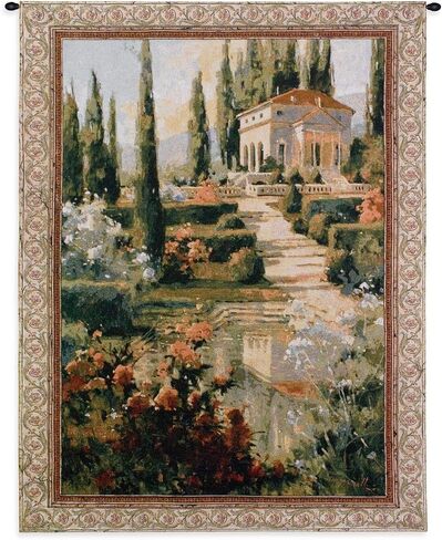 Tuscany Estate | Woven Tapestry Wall Art Hanging | Italian Villa Country Garden | 100% Cotton USA Size 53x42 in Saudi Arabia