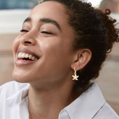6 Pairs Starfish Earrings for Women Summer Beach Vacation Starfish Seashore Hoop Earrings Beach Jewelry in Kuwait