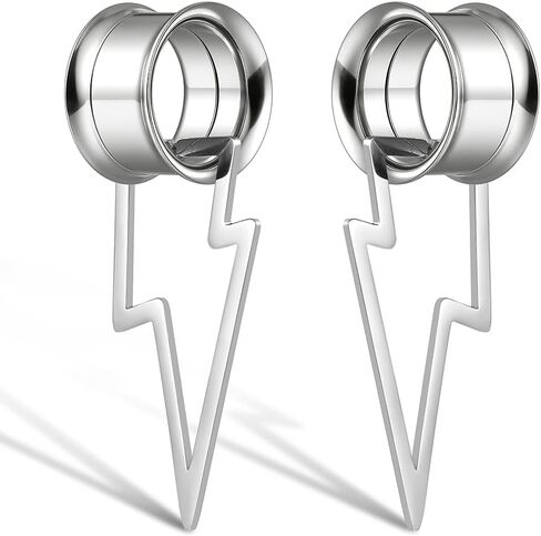 Casvort 2PCS هيبوالرجينيك بسيط كلاسيكي القلب / نجمة / البرق تتدلى أنفاق الأذن لفص ممتد 316 الفولاذ المقاوم للصدأ الأذن الشماعات 2G-1'' مقاييس للأذنين الأزياء ثقب الجسم المجوهرات in Kuwait