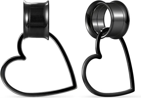 Casvort 2PCS هيبوالرجينيك بسيط كلاسيكي القلب / نجمة / البرق تتدلى أنفاق الأذن لفص ممتد 316 الفولاذ المقاوم للصدأ الأذن الشماعات 2G-1'' مقاييس للأذنين الأزياء ثقب الجسم المجوهرات in Kuwait