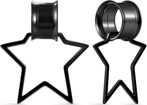 Casvort 2PCS هيبوالرجينيك بسيط كلاسيكي القلب / نجمة / البرق تتدلى أنفاق الأذن لفص ممتد 316 الفولاذ المقاوم للصدأ الأذن الشماعات 2G-1'' مقاييس للأذنين الأزياء ثقب الجسم المجوهرات in Kuwait