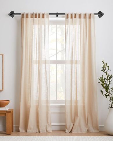 Blackout Curtain Rod for Windows 48" to 84", 3/4 Inch Heavy-Duty Metal Wrap Around Curtain Rod with Hidden Brackets, Suitable for Bedroom, Bathroom, Living Room, Matte Black in Saudi Arabia