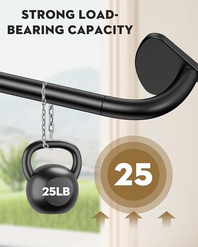 Blackout Curtain Rod for Windows 48" to 84", 3/4 Inch Heavy-Duty Metal Wrap Around Curtain Rod with Hidden Brackets, Suitable for Bedroom, Bathroom, Living Room, Matte Black in Saudi Arabia