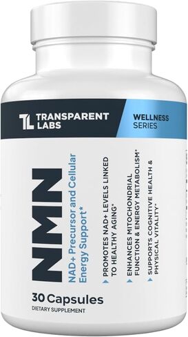Transparent Labs NMN Supplement for NAD+ Levels - NAD Supplement with 600 mg Nicotinamide Mononucleotide to Support Healthy Aging, Cellular Energy Production, & Metabolic Balance - 30 Count in Saudi Arabia