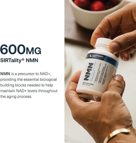 Transparent Labs NMN Supplement for NAD+ Levels - NAD Supplement with 600 mg Nicotinamide Mononucleotide to Support Healthy Aging, Cellular Energy Production, & Metabolic Balance - 30 Count in Saudi Arabia