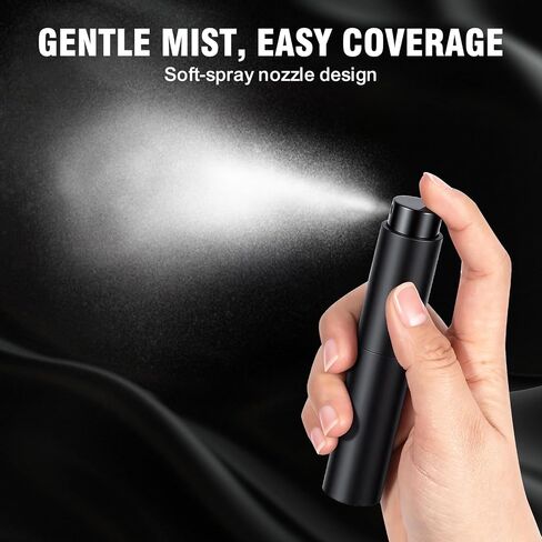 10ml Refillable Travel Perfume Spray Bottle - Portable Cologne Atomizer with 3 Transfer Tools, Leak-Proof - Travel Essentials for Men & Women, Matte Black in Saudi Arabia