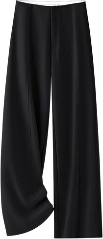 Dbdkejj Women Spring Summer Commuting Office Pants Elegant High Waist Loose Straight Casual Trousers in Saudi Arabia