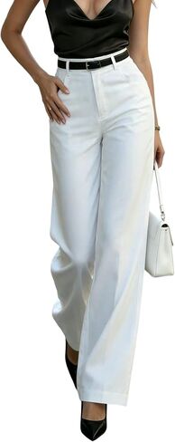 Womens Cropped Jeans Black & White Polka Dot High Waist Wide Leg Pants Vintage Style Trousers Pant in Saudi Arabia