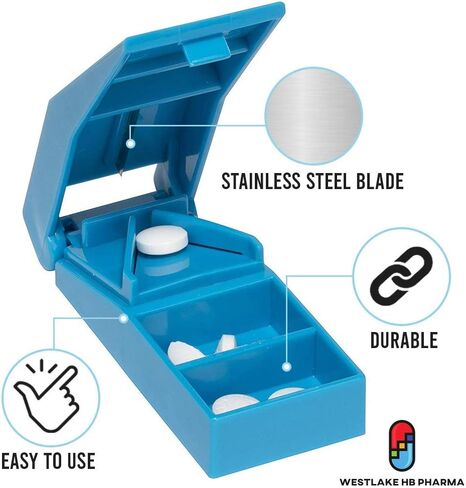 Renoir Pill Cutter, Pill Splitter with Stainless Steel Blade, for Cutting Small Pills or Large Pills in Half (1 Pack) in Kuwait