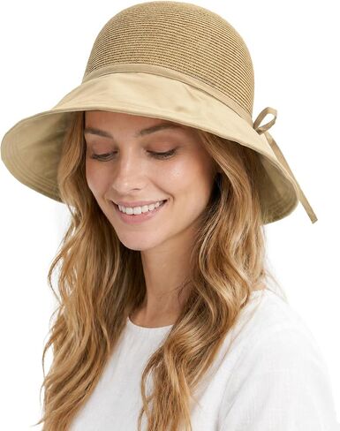 Zylioo Large Size Straw Sun Hat for Women, XL Wide Brim Summer Beach Hat 22.8"-24", Packable Travel Hat with Fabric Brim in Kuwait