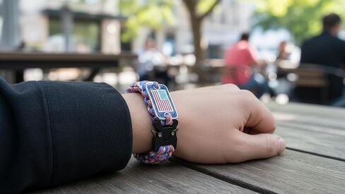 Paracord Bracelet with US Flag Side Release Buckle, Red White Blue in Saudi Arabia