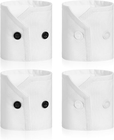 TIESOME 2 Pairs Fake Cuffs, Detachable Wrist Cuff Sleeves, False Hand Sleeve Garment Accessories for Women Men, Removable Shirt Blouse Dress Coat Decor in Kuwait
