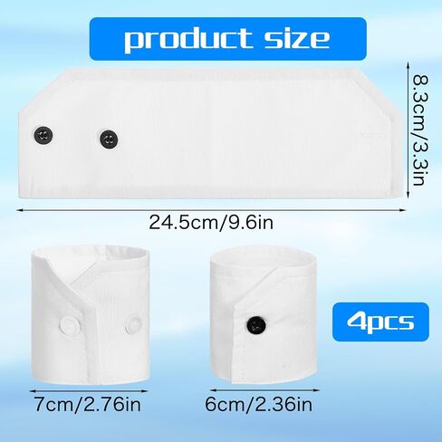 TIESOME 2 Pairs Fake Cuffs, Detachable Wrist Cuff Sleeves, False Hand Sleeve Garment Accessories for Women Men, Removable Shirt Blouse Dress Coat Decor in Kuwait