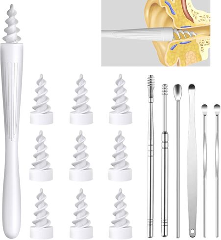 7 in 1 Ear Wax Removal, 2025 Q-Grips Ear Wax Removal Tool Reusable and Washable Replacement Soft Silicone Tips for Cleaner Earwax, Ear Wax Removal Kit Contains 7 Types of Ear Cleaner Tools (Brown) in Kuwait